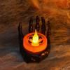 Lámpara de calabaza portátil de Halloween, lámpara de vela electrónica LED, accesorios de decoración para fiestas, lámpara de ambiente, adornos, suministro al por mayor