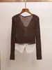 Shenzhen Nanyou Roupa Feminina de Alto Padrão Primavera Nova Estilo Francês Estilo Garota Picante Com Recortes Slim-Fit Malha Falsa de Duas Peças para Mulheres
