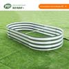 Cama oval de metal ao ar livre estilo americano galvanizado cor primária jardinagem jardim de flores plantando caixa de jardim de plantio de cama