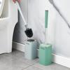 Nuevo cepillo de baño doméstico con cerdas sin ángulo muerto y base para inodoro, cepillo de limpieza con mango largo