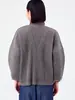 Jaqueta Cardigan de Tricô Plissado Design Miyake Feminina Visual Solto Emagrecedor Manga Longa Tamanho Grande Top Luxo Acessível Elegante Roupas Femininas