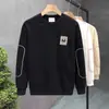 Moletom Novo de Gola Redonda e Manga Longa para Homens, Veludo Espessado e Quente, Peça Versátil para Primavera e Outono, Tops Bonitos para Homens