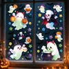 Pegatinas electrostáticas para ventana de fantasma lindo con degradado transfronterizo, pegatinas de calabaza y murciélago sin adhesivo, decoración de ventana de Halloween al por mayor