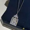 Colar Feminino Paris Francês Castelo de Diamantes Completos Portão da Felicidade Luxo Acessível Nicho Alto Padrão Clavícula Shield Gharms