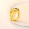 Anillo de pareja de oro Zhen Rong Lao dragón y fénix par de anillos chapado en moneda europea anillo de boda de oro 3D joyería de boda para hombre y mujer