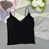 Sem Costas Sexy Costas Bonitas Push-up Roupa Íntima Camisole Regata com Bojo Feminina Decote V Borda Floral Top Slim