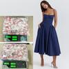 Falda de Verano Transfronteriza Amazon Nueva Falda Larga Retro Francesa Estilo Corte Ropa Dopamina con Vestido con Tirantes