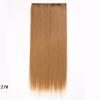Extensiones de Cabello Liso Largo para Mujer, Estilo Europeo y Americano, Fibra Sintética, Extensiones de Cabello de Una Pieza con Clip de Cinco Secciones