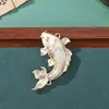 Pingente de Brocado da Dinastia Song com Peixe Koi Bordado Dupla Face Presentes Culturais e Criativos Broche para Hanfu Qipao Acessórios de Joias Semi-Acabados Venda por Atacado