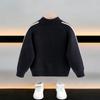 Suéter de Punto para Niños Otoño con Media Cremallera Cuello Alto Tejido Jacquard Estilo Preppy Top de Punto Moderno para Niños Pequeños y Medianos