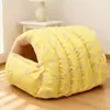 Cama para mascotas desmontable, adecuada para todas las estaciones, engrosada y cálida, saco de dormir para gatos con rejilla cerrada, cama multifuncional para perros