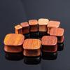 Expansor de Lóbulo Quadrado de Madeira de Ramo Ácido Vermelho Grande 8-25mm opcional natural sem impressão e tingimento com joia de perfuração perfumada