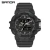Reloj SANDA para estudiantes, doble pantalla, textura de mezclilla, reloj electrónico multifuncional, reloj electrónico deportivo impermeable transfronterizo