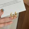 Aguja de Plata 925 Ins Simple Versátil Moda Pendientes Pendientes Lujo Ligero Sensación de Alta Gama Anillo Quaaaplain Pendientes Nicho para Mujer