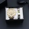 Relógio masculino 2024 relógio masculino mostrador grande novo simples vidro com luz azul relógio de quartzo de três ponteiros pulseira de aço