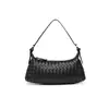 Bolsa de Tecido Artesanal Simples Versátil Cor Sólida Bolsa de Ombro Único para Axila Bolsa Baguete Fashion Tendência Bolsa Transversal Feminina Bolsa Dumpling