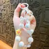 Funda para Teléfono Móvil Correa Hermosa Chica Correa Arcoíris Ins Plata Blanco Perla Oso Muñeca Celebridad de Internet Colgante Joyería Pulsera Universal
