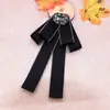 Pajarita con Cuello Floral para Mujer, Estilo Universitario, Accesorio Formal de Broche para Camisa Estilo Británico Profesional por Metabo