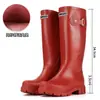 Botas de Lluvia de Moda de Caña Alta Transfronterizas para Mujer, Plegables, Versátiles para Acampar al Aire Libre, Suela Suave, Zapatos de Goma Antideslizantes para Cocina para Mujer