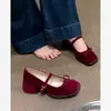 Zapatos Mary Jane estilo francés vintage con punta cuadrada y tacón grueso y bajo para mujer, primavera y otoño 2025, tacones altos pequeños.