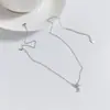 Collar de Plata de Ley S925 con Perla y Lazo Nalan Exquisito y Sencillo Estilo Ins Diseño de Nicho Collar Y03009