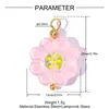 Flor de Margarita Vidrio DIY Acero Inoxidable Colgante Mujeres Lunares Corazón Collar Pendientes Acero de Titanio Joyería Colgante