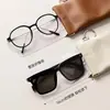 Estuche Sencillo para Gafas de Sol con Paño Espejo, Portátil para Viajes, Bolsa de Almacenamiento para Gafas de Cierre Automático con Bolsillo Integrado para Colgar Gafas