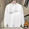 Sudadera Aurora Plata con Estampado de Letras Pesadas para Hombre, Estilo Americano Moderno, Cuello Redondo, Forro Polar, Manga Larga, Top Chaqueta para Primavera y Otoño