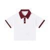 F05-1 Ropa Infantil Estilo Casual Estilo Ins Combinación de Colores Hombro Holgado Manga Corta Lel Camisa POLO Logo Estampado Ropa de Grupo