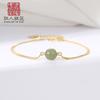 Pulsera de Cadena de Caja de Plata de Ley 925 Soporte Vacío Accesorios de Bola DIY Soporte para Pulsera Incrustado con Pulsera de Bola de Ámbar de Cera de Abeja