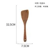 MEGOES Espátula Inclinada Grande de Madera de Ala de Pollo para el Hogar, Espátula de Madera Antiadherente sin Cera, En Stock, Espátula de Madera de Ala de Pollo de Mango Largo para Cocina