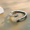 Anillo de Flor de Rosa de Plata S925 con Diseño Abierto de Alta Gama, Estilo Bosque Estilo Romántico Anillo Versátil Fabricante de Regalos Aprobación Directa