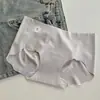 7A Barra Ondulada Sem Costura Alta Elasticidade Essencial para Yoga Cintura Média 7A Algodão Antibacteriano no Fundilho Calcinhas Femininas Calcinhas Base