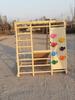 En stock Estante de escalada de madera maciza para niños Tobogán de madera Columpio Juego de combinación de escalada Estante de escalada para parque infantil