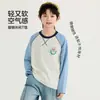 Moletom Esportivo Solto com Blocos de Cor da Marca de Moda de Outono para Meninos 2026 Nova Roupa de Outono Infantil com uma Blusa Resistente de Gola Redonda