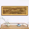 Rompecabezas de 1000 Piezas Escena del Río Qingming 98x34 Marco 98x38 Pintura de los Mil Li de Ríos y Montañas Marco de Madera Maciza de 2000 Piezas para Colgar en la Pared