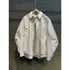 "Susurros Silenciosos" Chaqueta Camisa de Manga Larga Plisada Estilo Americano de Marca de Moda para Hombre