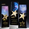 Trofeos de cristal, medallas creativas, letras para trofeos de honor, tarjeta de autorización para trofeos de estrella de cinco puntas