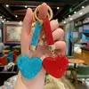Chaveiro Coração de Amor Cravejado de Diamante Novo Modelo Transfronteiriço Pingente de Bolsa com Strass para Meninas Decoração de Chaveiro de Carro Atacado do Fabricante