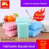 Esponja de Onda de Alta Densidade, Esponja Colorida para Lavar Louça, Bloco de Esponja para Limpeza Doméstica, Palha de Aço para Lavar Louça de Cozinha