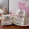 Calcetines de Dibujos Animados para Perros de Media Pantorrilla para Niñas Otoño e Invierno, Estilo Coreano Ins Moda Otoño con Borde Fruncido, Lindos, Estudiante, Versátiles