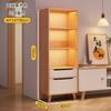 Estante de Livros de Chão Prateleira de Armazenamento de Piso Prateleira de Armazenamento de Parede para Sala de Estar Estante de Livros com Múltiplos Andares com Portas de Armário Design Moderno Minimalista