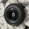 Venta directa de fábrica rueda de espuma de poliuretano amarilla 3.50-4 neumático sólido duradero rueda de carretilla neumática