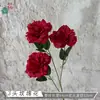 Rosas artificiales al por mayor, rosas de diamante de 3 cabezas, flores artificiales de seda, paredes de flores, arreglos de cascada para decoraciones de bodas y escenas de hotel