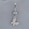Anillo de Ombligo Europeo y Americano Transfronterizo de Acero Inoxidable 316L Anillo de Ombligo de Acero de Titanio Clavo de Ombligo Doble con Diamante Botón de Ombligo Sexy Adorno de Ombligo