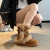 Versión de Cuero Suave~Más Terciopelo Cálido Botas de Nieve para Mujer 2026 Invierno Nuevas Elegantes Botines Peludos del Noreste Zapatos de Algodón