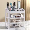 Caixa Organizadora de Cosméticos para Mesa Preta Estante Organizadora de Cosméticos Masculinos com Gaveta Caixa para Batom de Banheiro