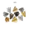 Acessórios de joalheria faça você mesmo, material de 20 mm, suporte de flor de chifre, conta, touca, grampo de cabelo, peça de flor retrô oca
