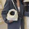 Bolso de Mano Plisado de Color Sólido Nuevo 2024 Casual a la Moda de Un Hombro Cruzado Bolso Cuadrado Pequeño Casual para Ir al Trabajo Bolso de Mujer