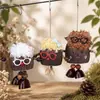Pingente de Boneca de Casca de Fruta Natural DIY Feito à Mão Sino dos Ventos Curativo Brinquedo Fofo Ornamento
